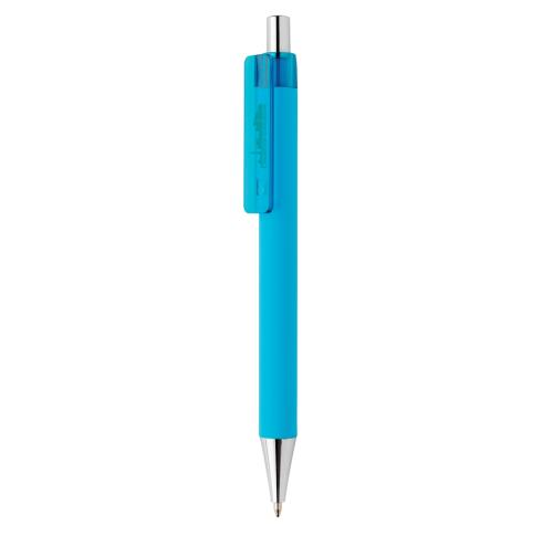 Blue Printed Promotional Smooth Touch Pen X8