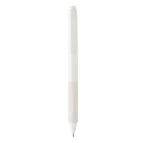 Printed Logo Solid Pen With Silicone Grip X9 White