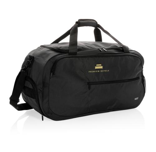 Branded Swiss Peak AWARE™ RPET Sports Duffle Bags Black