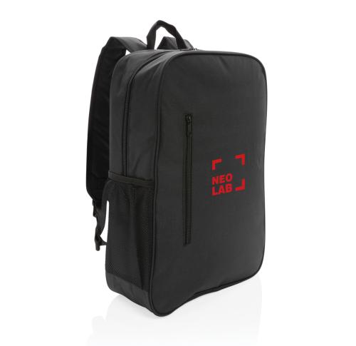 Promotional Printed Cooler Backpacks Black Holds 8 Cans & Two Wine Bottles