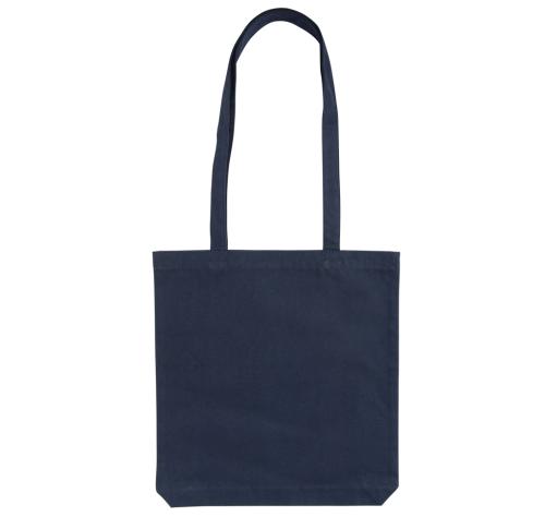 Promotional Printed Recycled Cotton Tote Bags W/bottom 145g Impact AWARE™ Navy Blue L/Handles