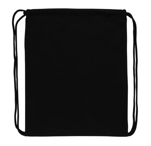 Branded Recycled Cotton Drawstring Backpacks 145g Impact AWARE™ Black