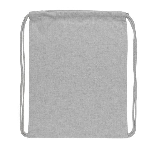 Printed Recycled Cotton Drawstring Backpacks 145g Impact AWARE™ Grey