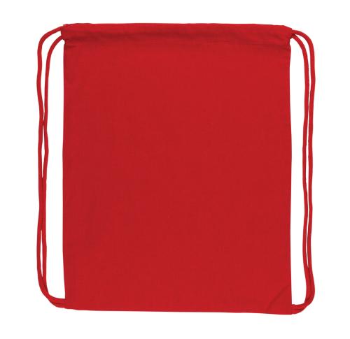 Branded Recycled Cotton Drawstring Backpack 145g Red Impact AWARE™ 