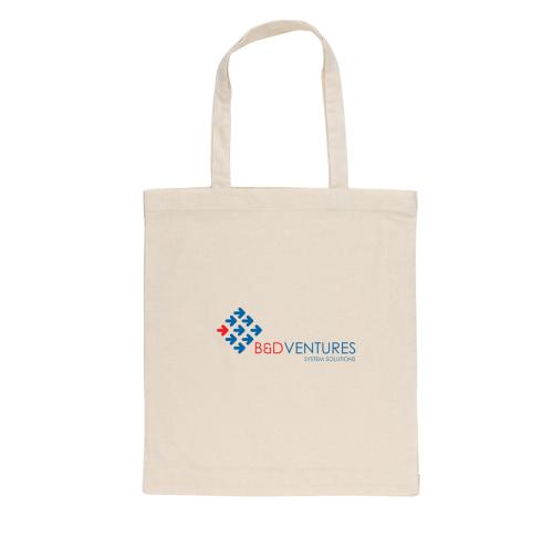 Printed Recycled Cotton Tote Shopping Bags W/bottom 145g Impact AWARE™ Natural