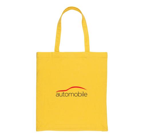 Custom Printed Recycled Cotton Tote Bags W/bottom 145g Impact AWARE™ Yellow