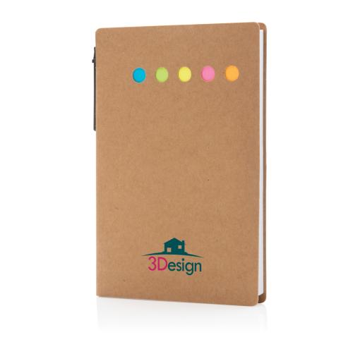 Kraft sticky notes A6 booklet with pen