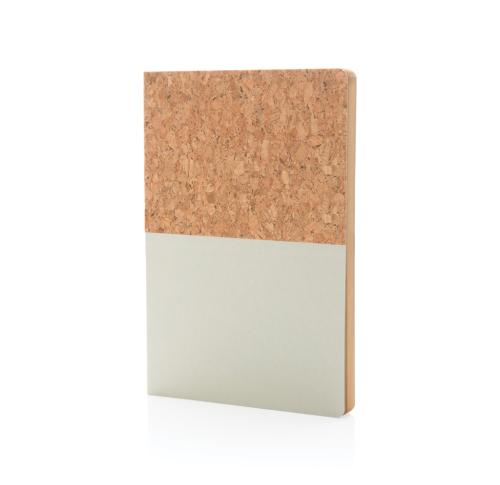 Promotional A5 Cork & Kraft Notebooks - Cream