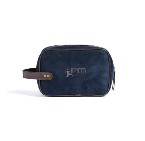Eco Friendly VINGA Hunton Washbag Faux Suede Blue