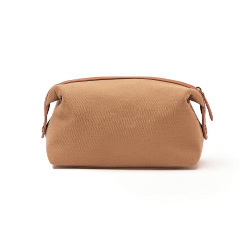 Branded Eco Deluxe Washbag - Brown Recycled VINGA Sloane RPET