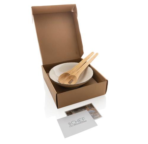 Ukiyo salad bowl with bamboo salad server