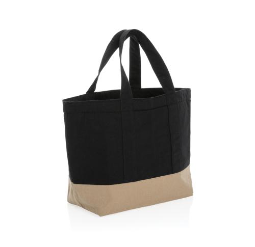 Promotional Printed Recycled Canvas Cooler Bags Black Impact Aware™ 285 Gsm 