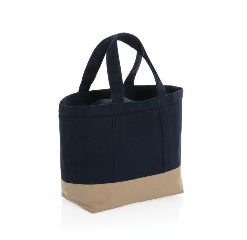 Recycled Canvas Cooler Bags Custom Logo Navy Blue Impact Aware™ 285 Gsm 