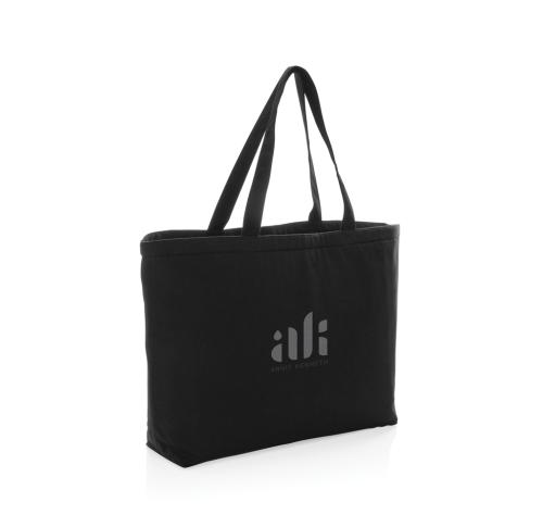 Printed Large Cooler Tote Bags Black Impact Aware™ 285 Gsm Rcanvas 
