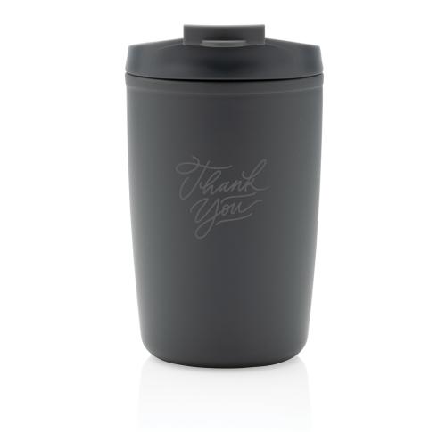 Custom Recycled PP Tumbler With Flip Lid  Anthracite