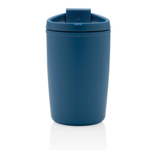 Branded Recycled PP Coffee Tumbler With Flip Lid Blue