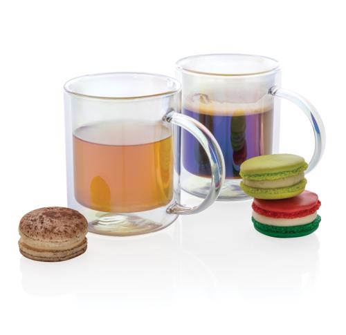 Deluxe double wall electroplated glass mug