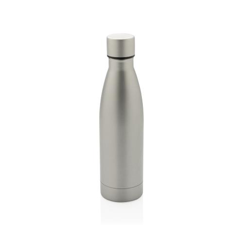 Printed Eco RCS Recycled Stainless Steel Solid Vacuum Bottle - Silver