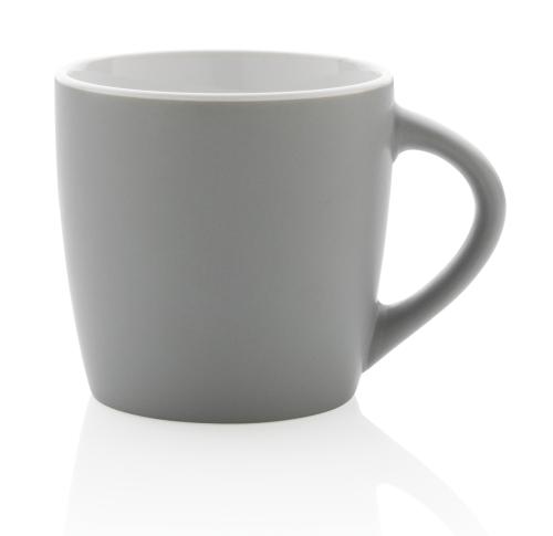 Ceramic Coffee Mugs  With Coloured Inner 300ml Grey / White