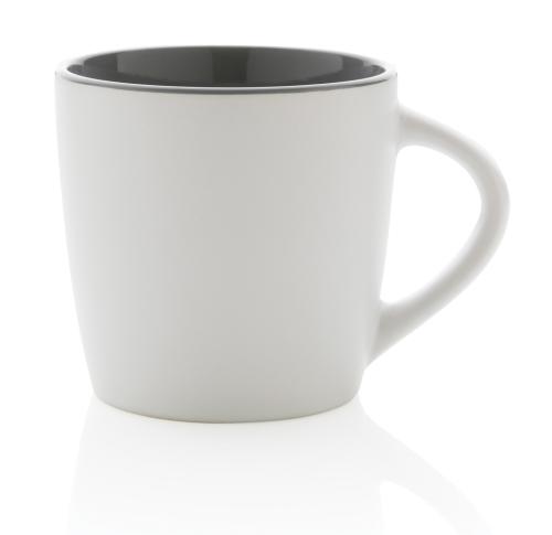 Ceramic Mug With Coloured Inner White / Grey 300ml Dishwasher Safe Printed Logo
