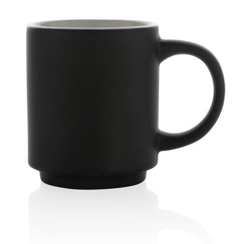 Custom Ceramic Stackable Mugs 180ml Dishwasher Safe Black