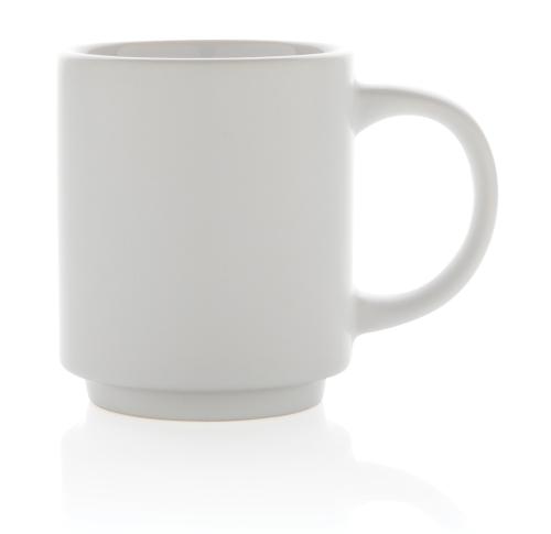 Custom Printed Ceramic Stackable Mugs White Dishwasher Safe 180ml