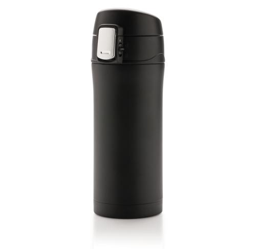 Printed Recycled Stainless Steel Easy Lock Vacuum Mug RCS Black