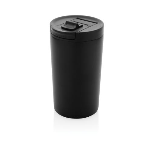 Branded Recycled Travel Mug Double Wall Vacuum Leakproof Lock Mug - Black