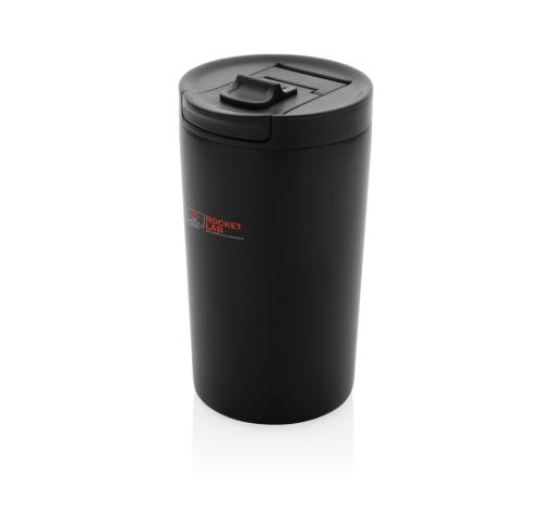 Branded Recycled Travel Mug Double Wall Vacuum Leakproof Lock Mug - Black
