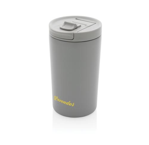 Printed  Recycled Travel Mugs Double Wall Vacuum Leakproof Lock Mug - Grey