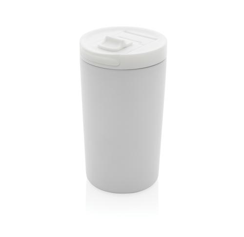 Promotional Recyced Double Wall Vacuum Leakproof Lock Travel Mugs White