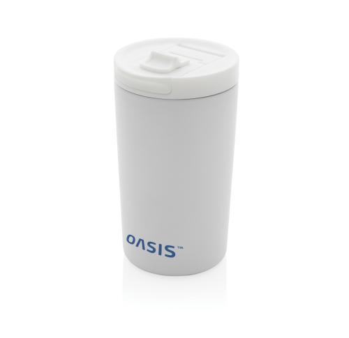 Promotional Recyced Double Wall Vacuum Leakproof Lock Travel Mugs White