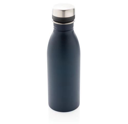 Printed Recycled Stainless Steel Deluxe Metal Water Bottle 500ml Black