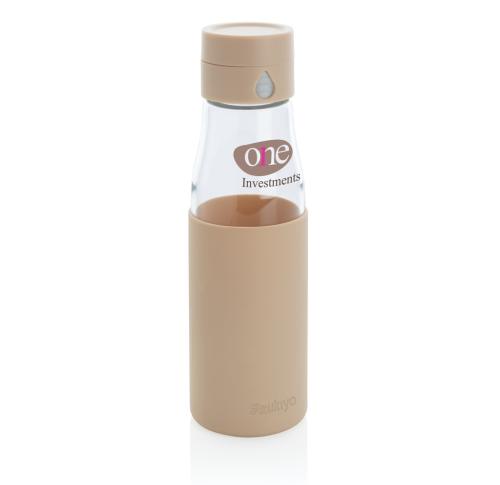 Ukiyo Glass Hydration Water Tracking Bottle With Sleeve