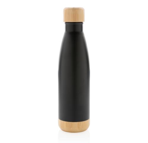 Vacuum stainless steel bottle with bamboo lid and bottom