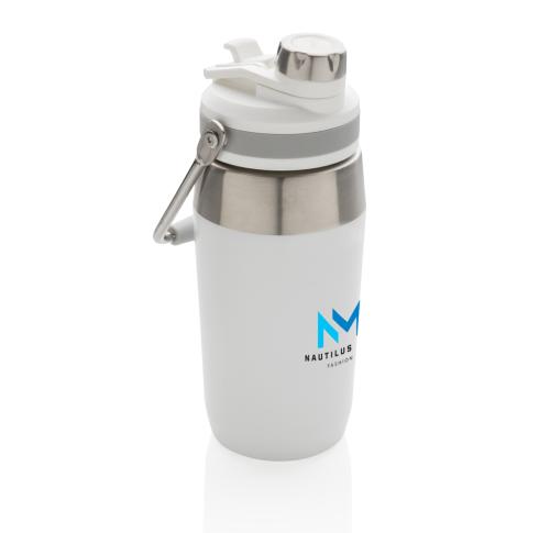 Logo Vacuum Stainless Steel Dual Function Lid Bottles 500ml White