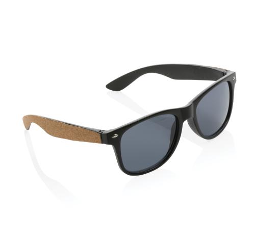 Branded Eco GRS Recycled PC Plastic Sunglasses With Cork