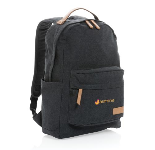 Custom Printed Recycled Canvas Backpacks Black Impact AWARE™ 16 Oz. 