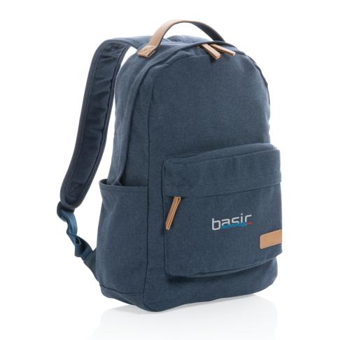 Custom Recycled Canvas Backpack Impact AWARE™ 16 Oz. Blue