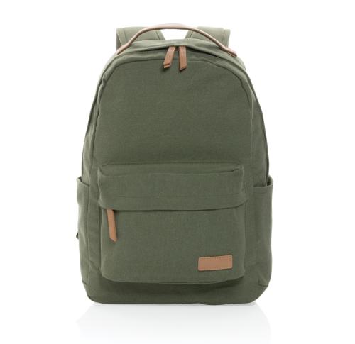 Printed  Logo Recycled Canvas Backpacks Green Impact AWARE™ 16 Oz. 