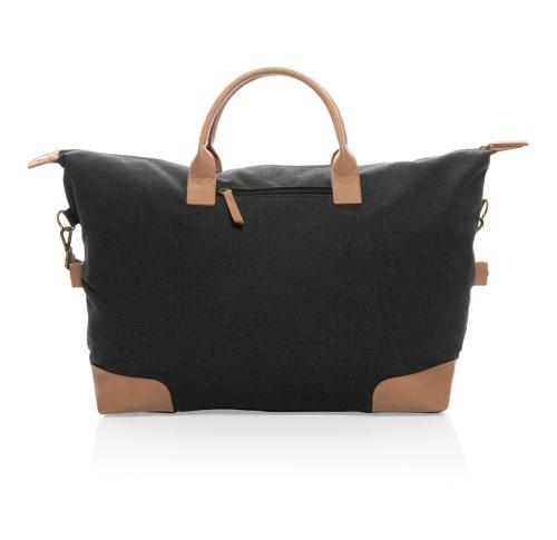 Braqnded Recycled Canvas Large Weekend Bags Impact AWARE™ 16 Oz. Black