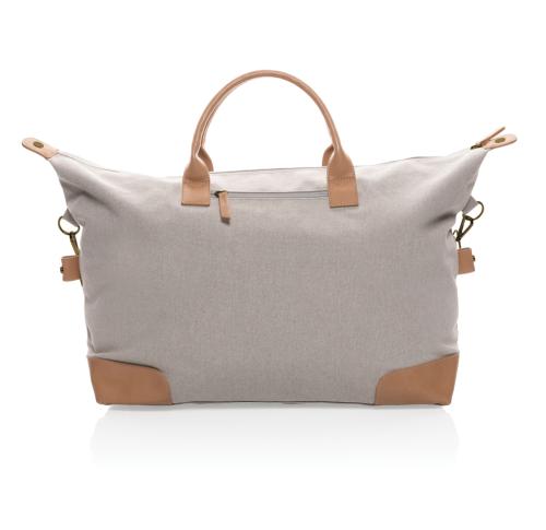 Branded Recycled Canvas Large Weekend Bag Impact AWARE™ 16 Oz. Grey