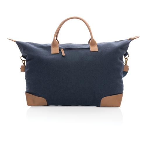 . Recycled Canvas Large Weekend Bag Impact AWARE™ 16 Oz Blue