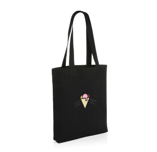 Branded Recycled canvas Tote Bag Undyed Impact AWARE™ 285gsm Black