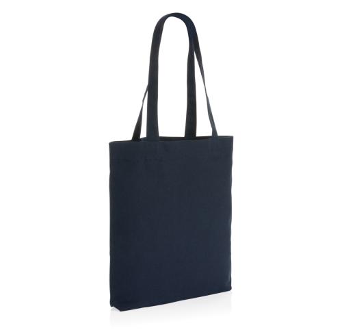  Navy Blue Recycled Canvas Tote Bags Printed Logo Undyed Impact AWARE™ 285gsm