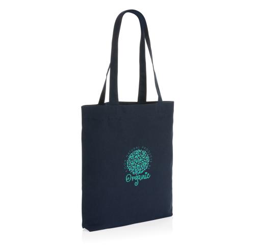  Navy Blue Recycled Canvas Tote Bags Printed Logo Undyed Impact AWARE™ 285gsm