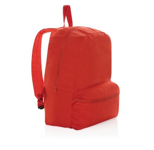 Printed Eco Recycled Canvas Backpacks Red -  Impact Aware™ 285 Gsm 