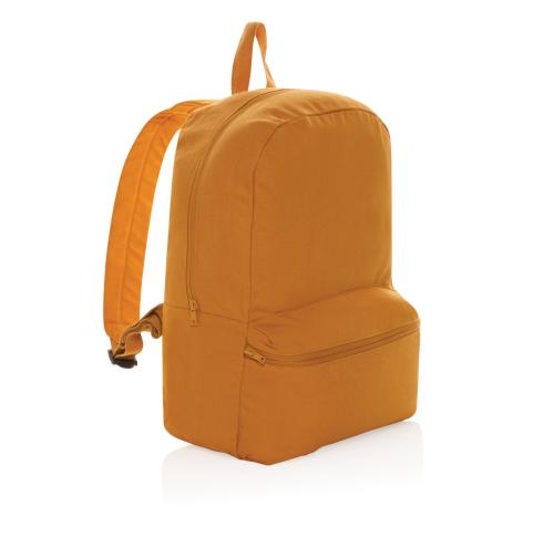 Logo Printed Recycled Canvas Backpacks - Orange Impact Aware™ 285 Gsm