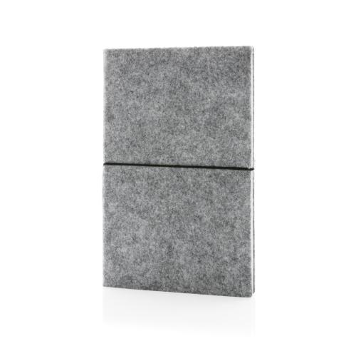 GRS certified recycled felt A5 softcover notebook