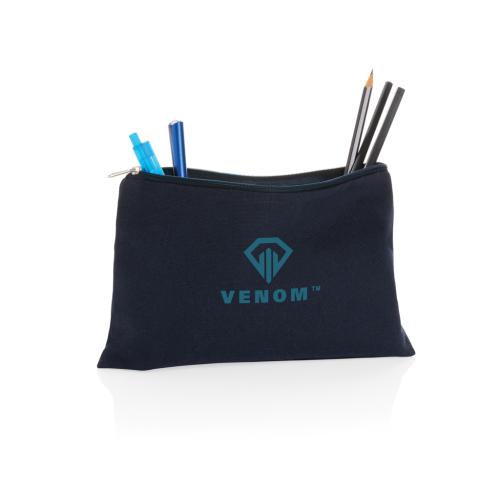 Impact Aware™ 285 Gsm Recycled canvas Pencil Case Undyed - Navy Blue